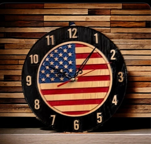 AMERICAN FLAG WALL CLOCK