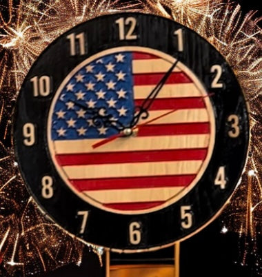 AMERICAN FLAG WALL CLOCK